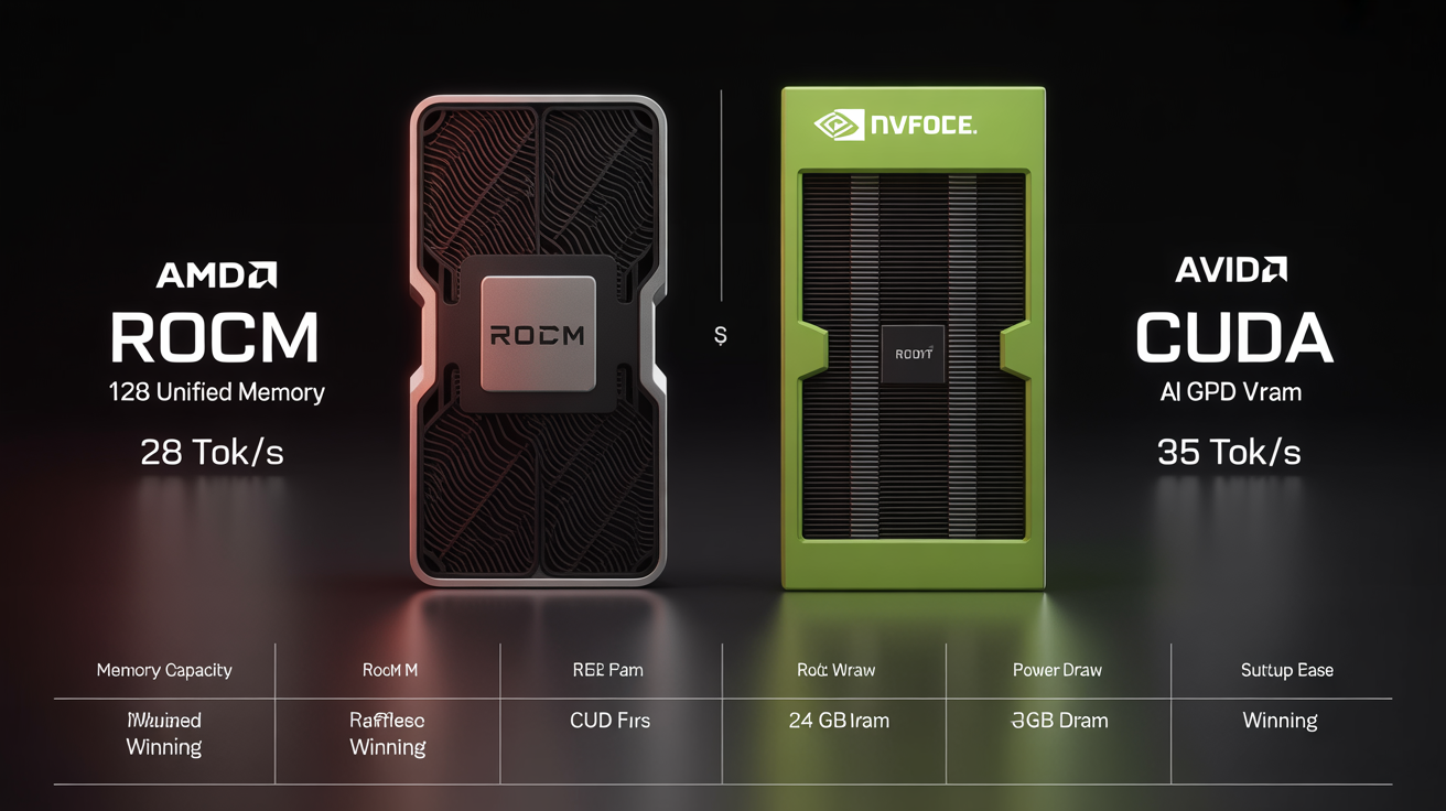 ROCm vs CUDA comparison for local AI inference
